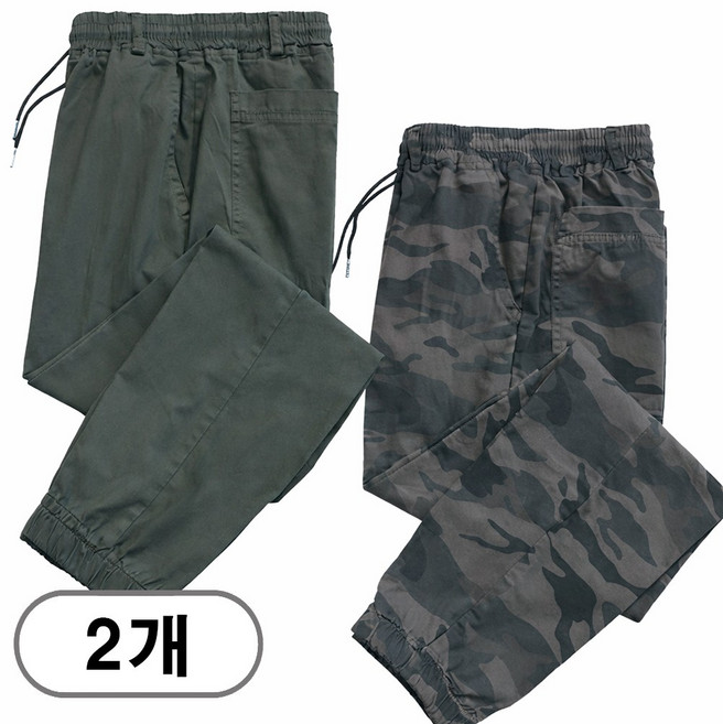 차쿠 1+1 남녀공용 카고 팬츠 작업 바지 조거바지 밀리터리 현장바지 빅사이즈