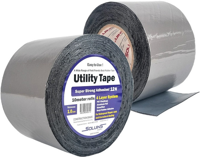 솔루인스 유틸리티 부틸 방수테이프 1+1, 1개, 100mm x 10M / 1+1롤