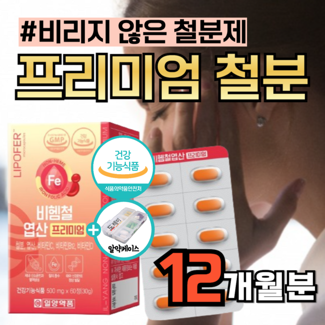 여성 철분 엽산 비타민d 임산부 영양제 프리미엄 철분제 성인 남성 남자 성장기 청소년 어린이 비헴철 리포퍼 철분 여자 임신 준비 이노시톨 수유부 헤모글로빈 빈혈 어지럼증 에 좋은, 6세트, 60정
