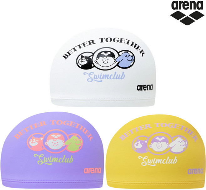 아레나 아동용 실리코팅 수모 투게더 A5AC1AL51, 옐로우