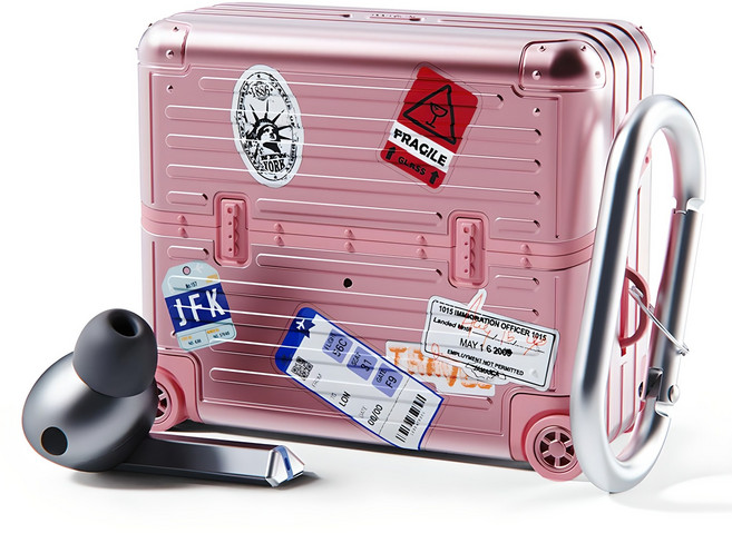 미아크 갤럭시 버즈 캐리어 케이스, 갤럭시 버즈 3 / 3 Pro / 3 FE, 로즈핑크, 1개