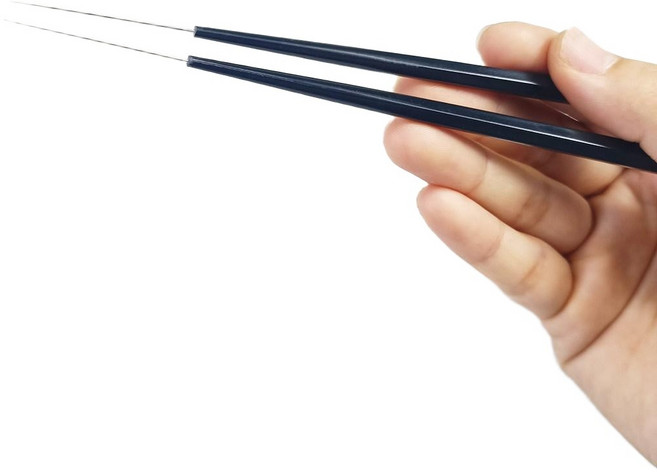 화과자 젓가락 베이킹 정교작업용 세공 핀셋 스틱 도구 블랙 도시락 절단 바늘 (일본 스틸 1쌍, 조각용 바늘과 젓가락