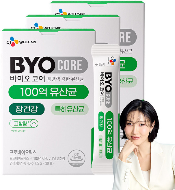CJ바이오코어 건강한 생유산균 100억, 45g, 3박스