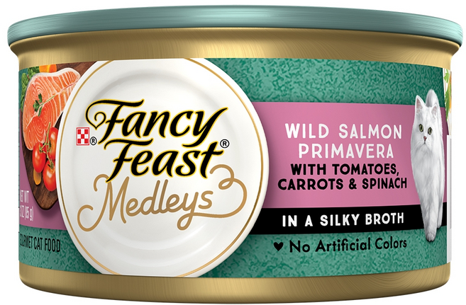 팬시피스트 생후 3개월령 이후 고양이 메들리 프리마베라 습식사료, 연어, 85g, 3개