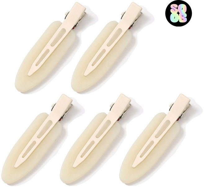 5개세트 메이크업핀 쥬스 파스텔컬러 6.8cm 백스테이지핀 헤어 핀 앞머리 머리삔 헤어클립, 1세트, 아이보리5p