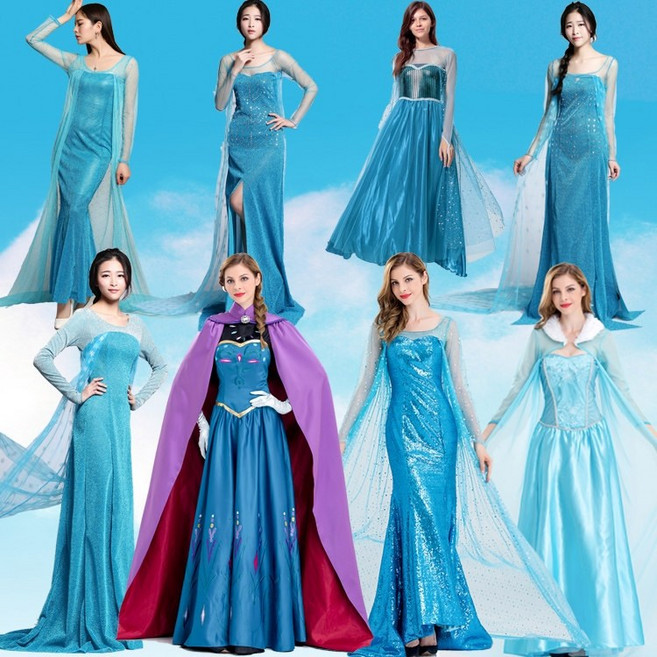 겨울왕국 엘사 안나 드레스 한스 왕자 제복 올라프 코스프레 의상 성인 파티복