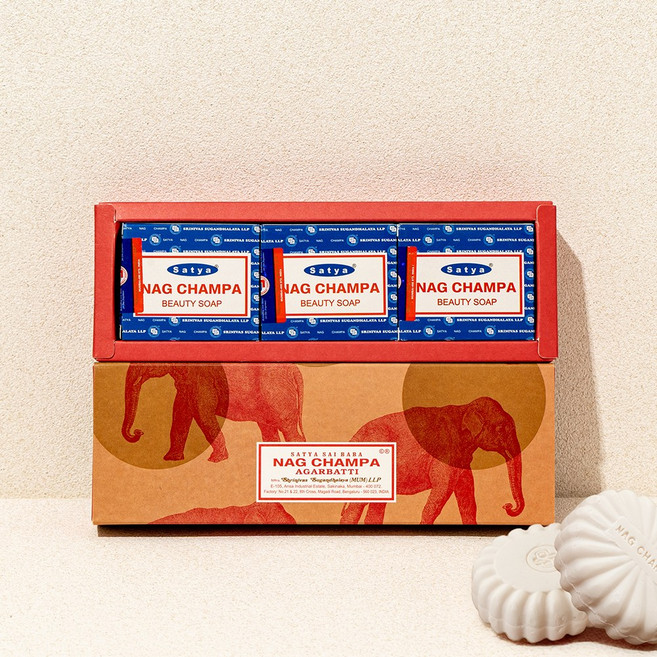 나그참파 시그니처 퍼퓸 비누 3종 선물세트, 3개입, 67g