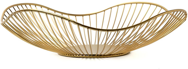 금깨비 철제 다용도 과일 간식 트레이 바구니, 골드, 1개