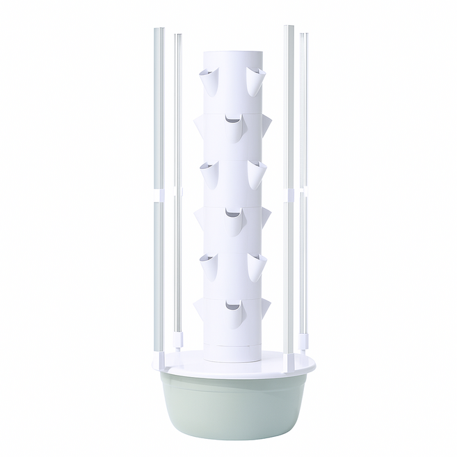 플랜탑 탑형 식물재배기 대형 스마트팜 식물키우기 시티팜 대량재배 수경 재배기 업소용, 7단 28홀 보광등 세트