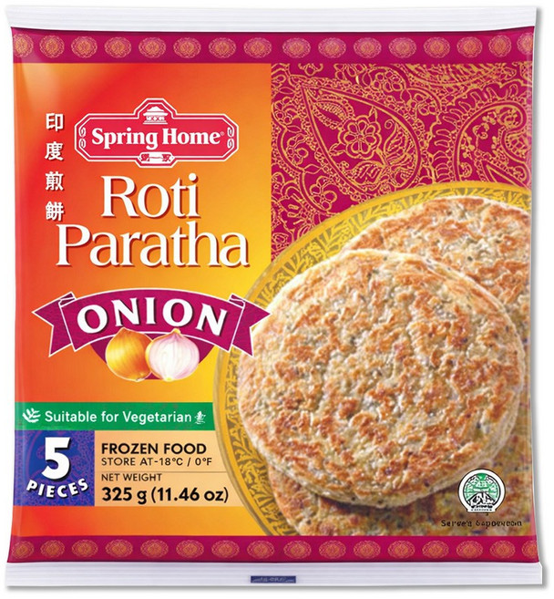 Spring Home 인도빵 파라타 난 인도빵 커리 naan 난빵 로티파라타 어니언, 325g, 1개