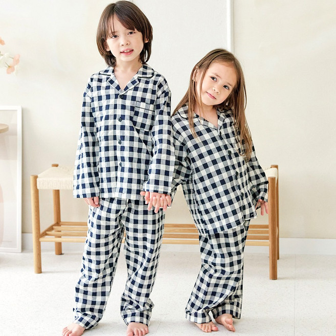 국내제작 093 베리체크 긴팔 아동상하 잠옷SET(남여공용)