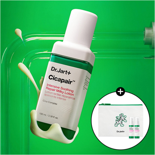 [닥터자르트] 시카페어 인텐시브 수딩 리페어 밀키 로션 100ml (+7mlx2+타이거 파우치), 1개