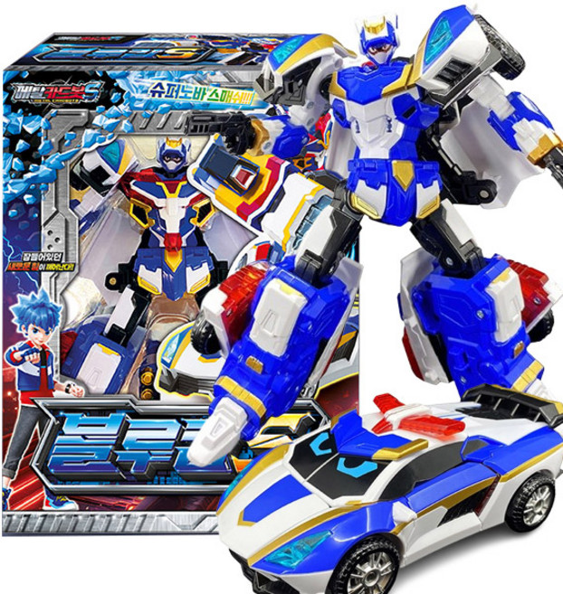 에스에이엠지 메탈카드봇 블루캅 변신 로보트 아이들 로봇 선물 장난감, 단품