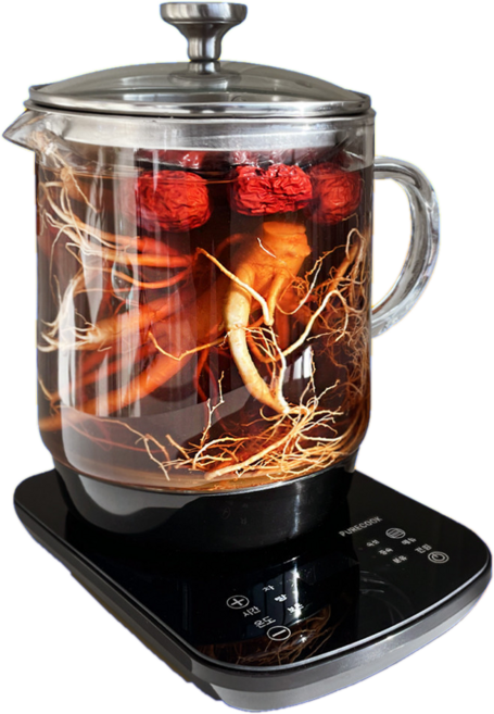 퓨어쿡 전기 유리 약탕기 대용량 3.5리터 홍삼제조기 차탕기 중탕기