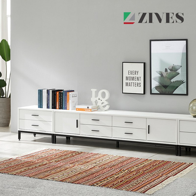 지베스 프리모 2400 거실장세트 서랍/수납장>>TV장/거실장, 화이트