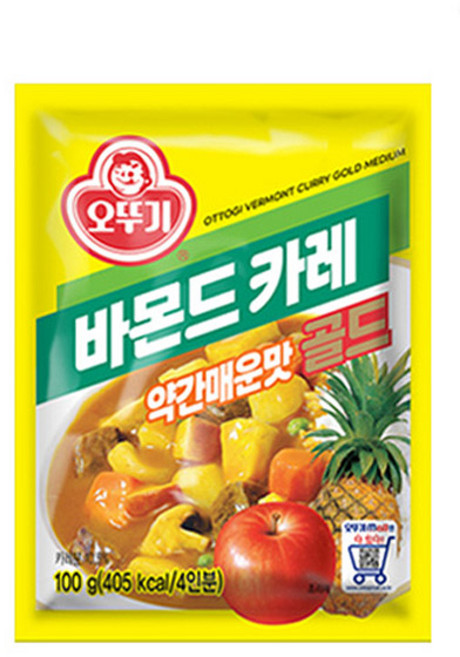오뚜기 바몬드 카레 골드 약간매운맛 과립형, 100g, 7개