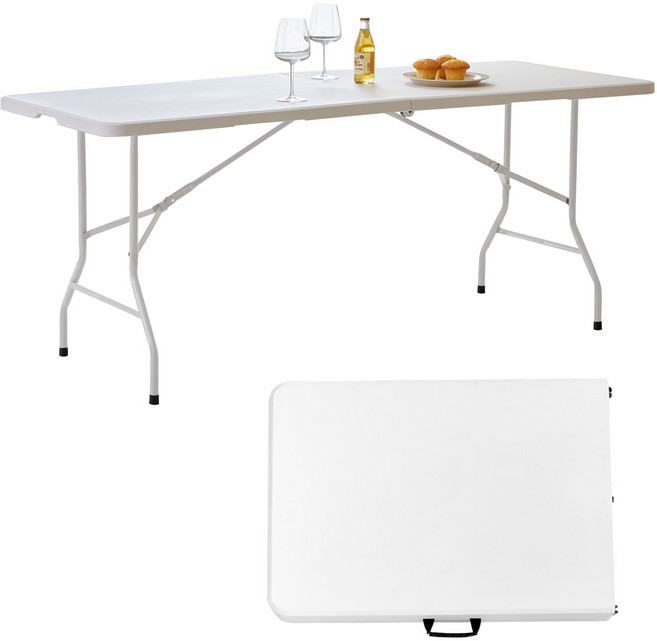 [리비니아] 폴라 브로몰딩 접이식 야외 캠핑 테이블 회의용테이블 백일 돌잔치 테이블, 화이트