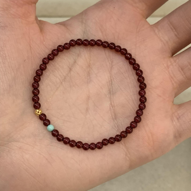 재물운 사랑 가넷 엽전 포인트 팔찌