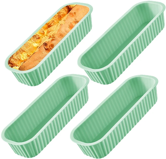 1/4Pcs 미니 가정용 직사각형 실리콘 금형 캔디 토스트 빵 DIY 주방 용품 케이크 Bakeware 팬 베이킹 도구, 01 China Mainland, 1개, 11 4Pcs Mint Green