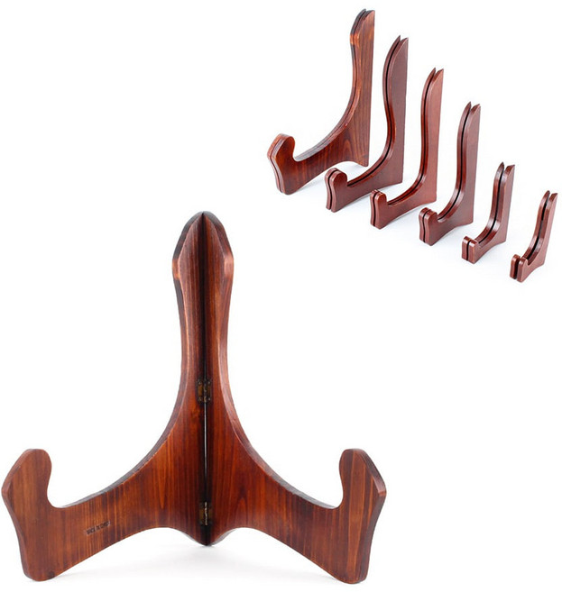 원목 좌대 접시 액자 받침대 ( 앤틱 이젤 접이식 상장 진열대 기념패 사진 거치대 다용도 빈티지 지지대 인테리어소품 ), 3호  1P