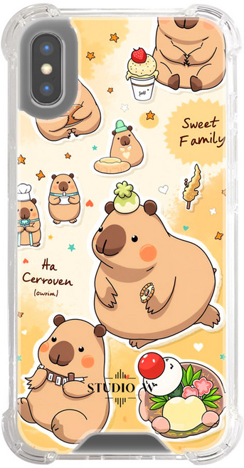 Capybara 그림 맥세이프 핸드폰 케이스 젤리 하드타입