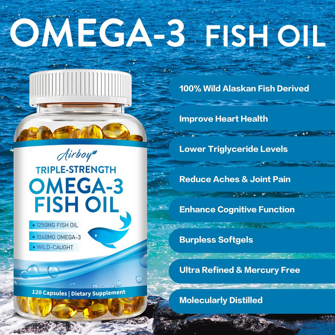 Airboy 三倍強度 Omega-3 魚油, 240組