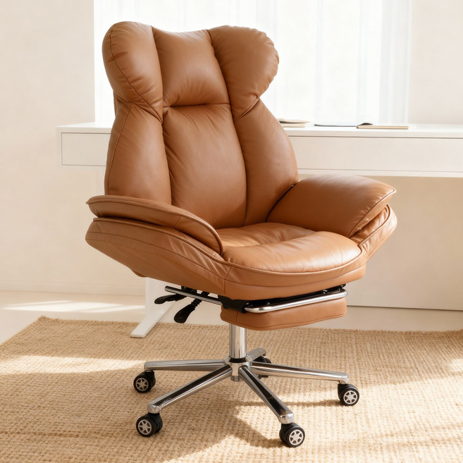 [로컬라이브] 베어허그 1인용 침대형 게이밍 리클라이너 의자 XH920A 160도 조절 | PC-사무-게임 책상용 버터플라이형 의자, 브라운