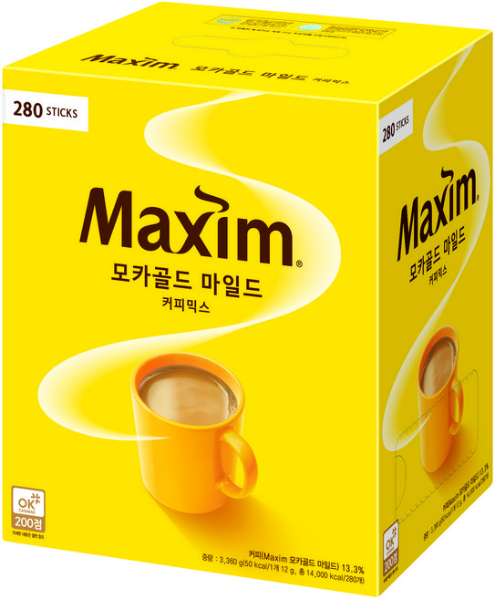 맥심 모카골드 마일드 커피믹스 280스틱, 12g, 280개입, 1개