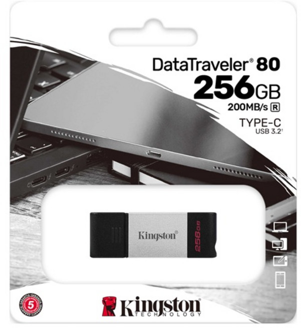 金士頓 DataTraveler 80 256G 隨身碟 USB Type-C OTG 公司貨, 1個