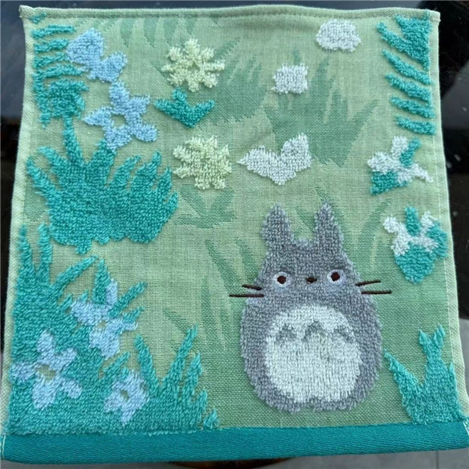 龍貓 宮崎駿 小方巾 手帕 刺繡 提花 25x25cm, 72款，25x25cm, 1個