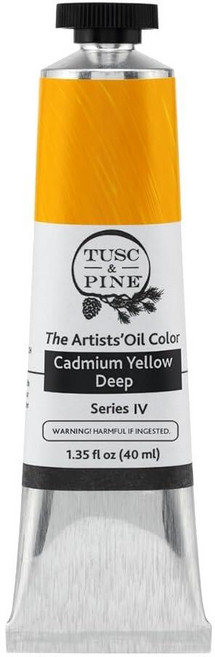 Tusc & Pine 아티스트 오일 페인트 - 티타늄 화이트 (아마씨) 40ml 황변 없음 풍부하고 크리미 한 일관성 최대 안료 부하 소량 가공 페인트 전문 아티스트, 1개(1개입), 카드뮴 옐로우 딥