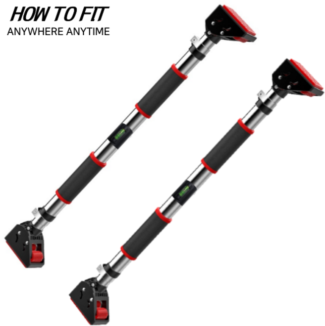 하우투핏 이중잠금 가정용 문틀철봉 F1 72-92cm, 실버