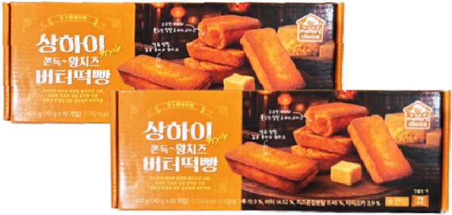 상하이 style 쫀득 황치즈 버터떡빵, 2개, 400g