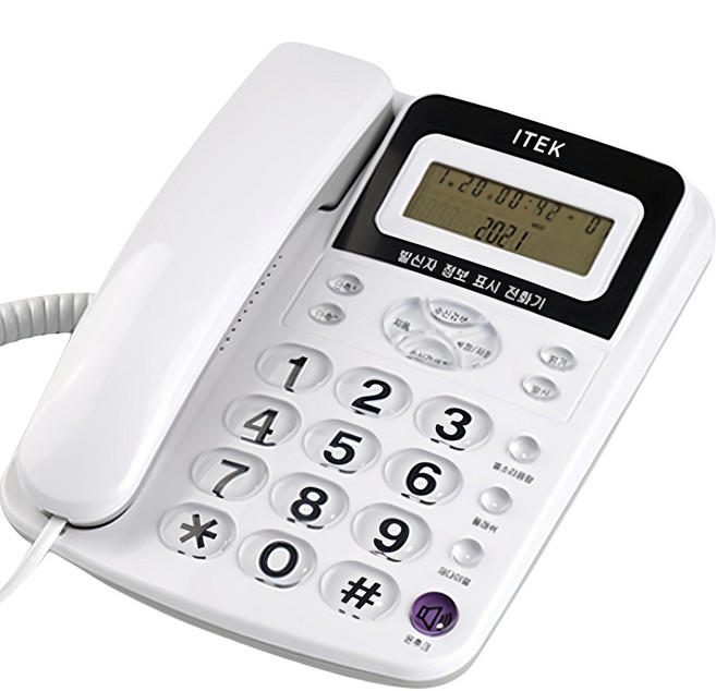 iTEK 발신자 표시 유선 전화기, IK-320(화이트)