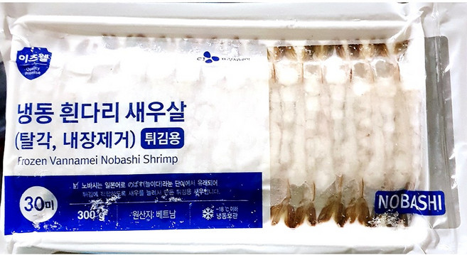튀김용새우(이츠웰 노바시 30미 300g)X18, 300g, 18개
