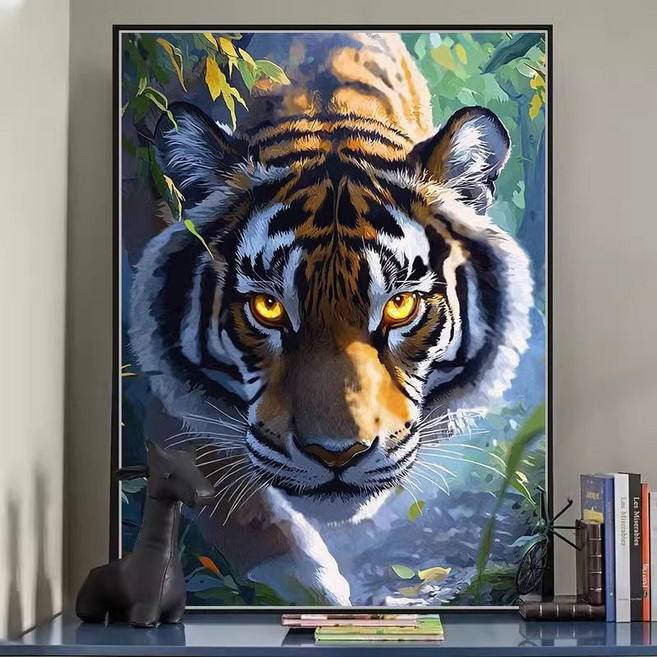 호랑이 그림그리기 유화 세트 DIY캔버스페인팅 40x50cm 인테리어그림 집들이 선물용 장식 다용도 DIY취미생활추천, 호랑이04, 1개