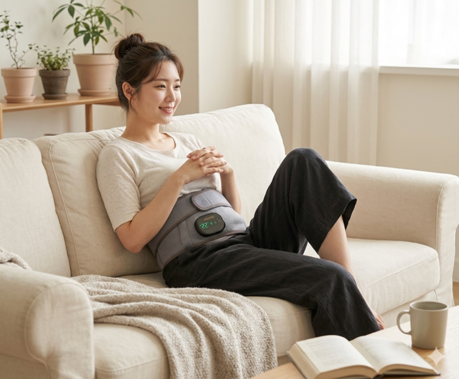 충전식 무선 허리 찜질기 온열 저소음 마사지 듀얼적외선 LED HLX01224 허리가ON, 1개