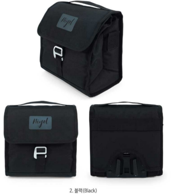 니욜 자전거 데이 백 브롬톤 미니벨로 가방, 블랙, 1개