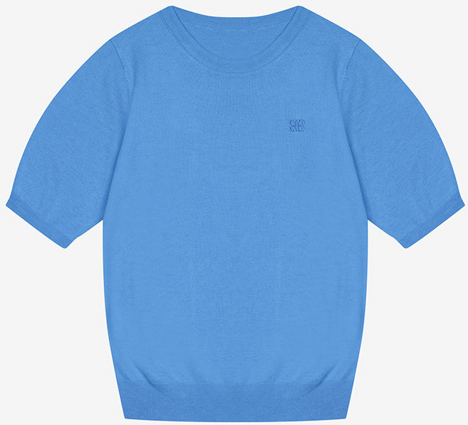 베스띠벨리 여성용 베이직 컬러 반팔 니트 BKUCC9912