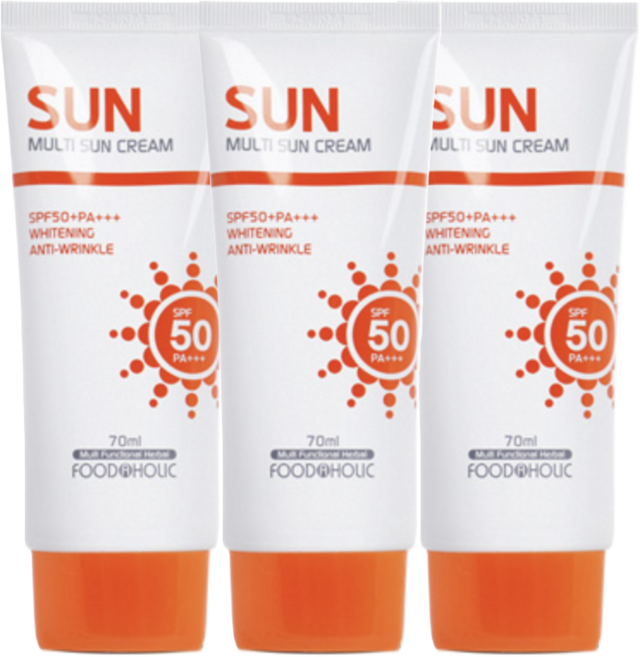 푸드어홀릭 멀티 선크림 SPF50 PA+++, 3개, 70ml