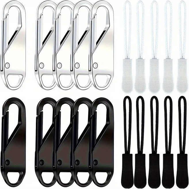 스카이미너리즈 가방 손잡이 셀프수선 지퍼고리 10P, 10개, 블랙+실버