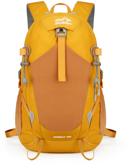 대용량 등산 캠핑 백팩 등산가방 아웃도어 기능성 백팩 초경량 남자 여성 배낭 백팩, 노란색