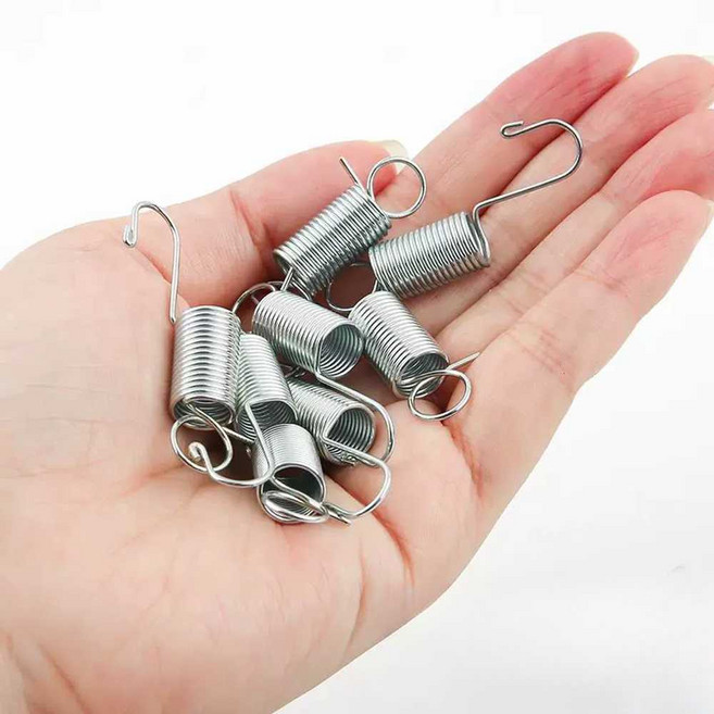 배너 고리 스프링 버클 액세서리 도어 철 고정 후크 나사, 1개, 4. 아연도금 장력 스프링 8개