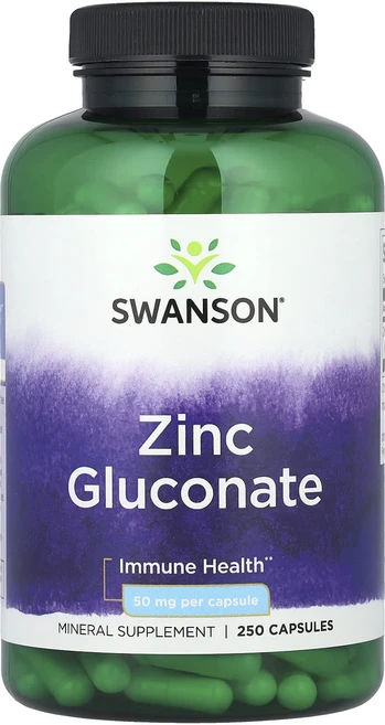 Swanson 아연글루코네이트 50mg 캡슐 250정, 1개 - 쿠팡