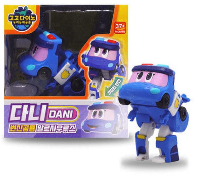 (선물완구) 고고다이노 미니변신 다니 공룡로봇 알로사우루스 경찰차 변신, 1개