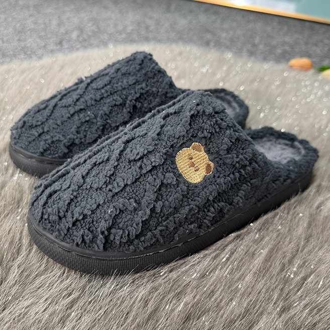 센시홈 겨울 털 실내화 사무실 슬리퍼