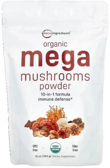 Micro Ingredients 유기농 메가 버섯 분말 284g(10oz), 1개, 284g - 쿠팡