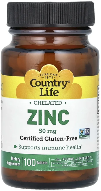 단백질 비타민 철분 마그내슘 칼슘 Country Life 킬레이트화 아연 50mg 100정 고루고루섭취해주세요, CountryLife킬레이트화아연50mg100정 - 쿠팡