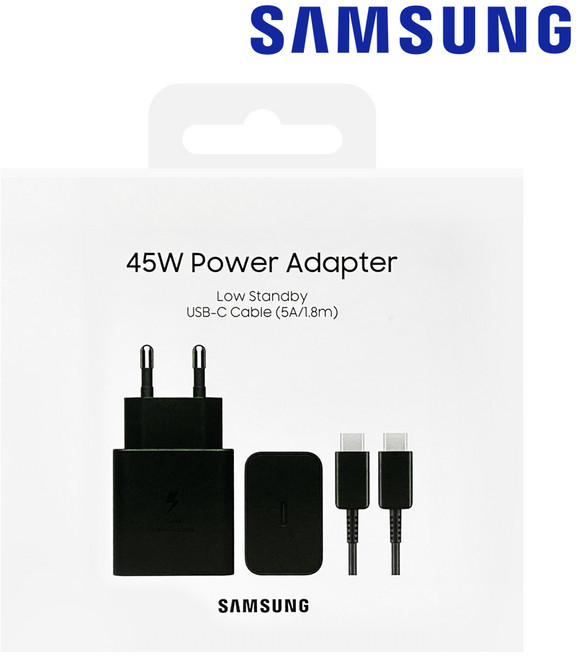 삼성전자 45W 초고속 충전기 + C to C 1.8m 케이블, 블랙, 1개