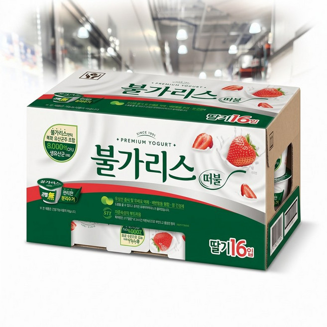 남양 떠먹는 불가리스 딸기 요플레 요거트 코스트코 85g x 16입 (아이스박스), 16개